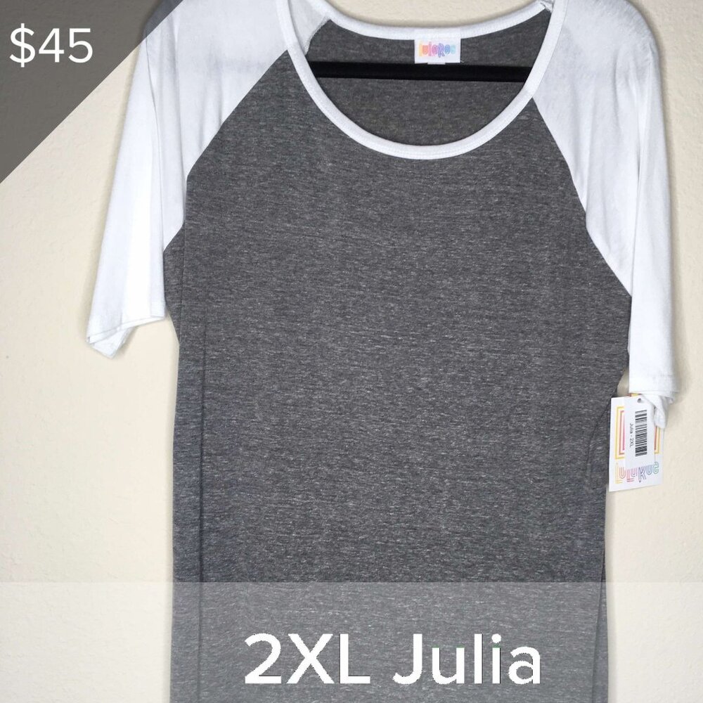 LuLaRoe Julia 2XL NWT grey and white